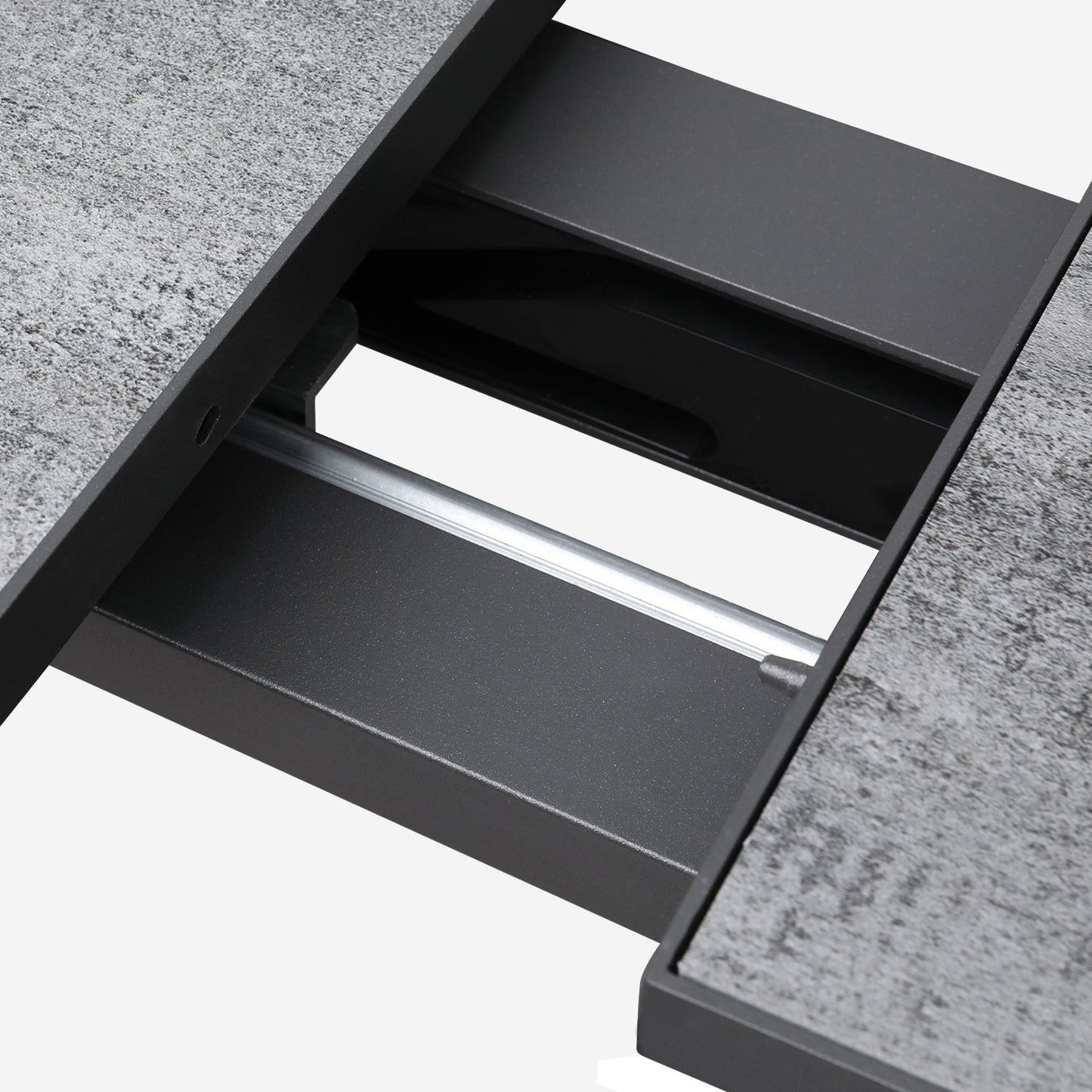 sunvivicollection Patio Dining Expandable Table, 59"- 75" Aluminum Outdoor Dining Table, Rectangular Patio Table with Adjustable Feet, Metal Outdoor Table for 4-8 Person, Backyard Garden Porch Deck, Grey