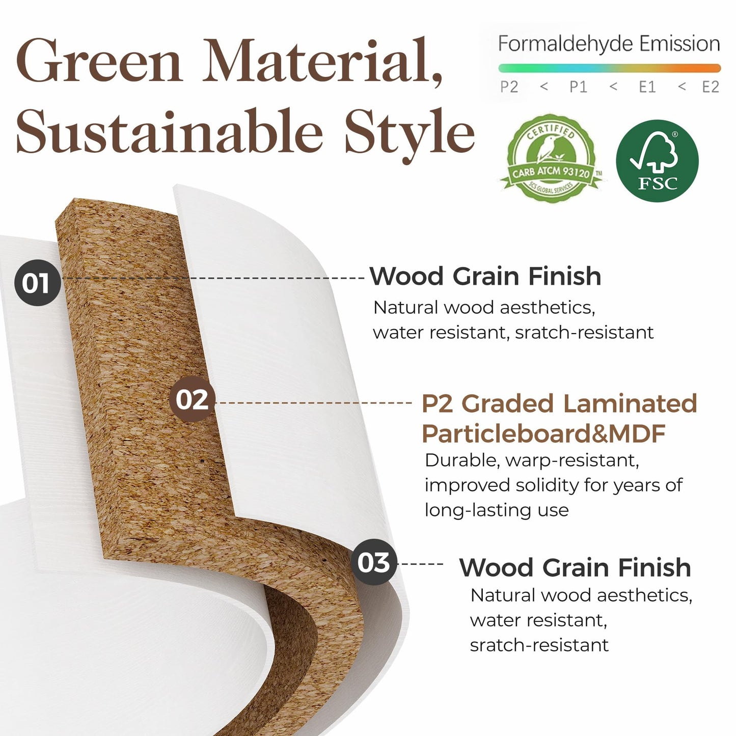 Superjoe LED Nightstand with Charging Station, Bedside Table with Storage Cabinet and Shelf, Rustic End Table, Farmhouse Wooden Side Table, for Bedroom, Living Room, White and Rustic Oak