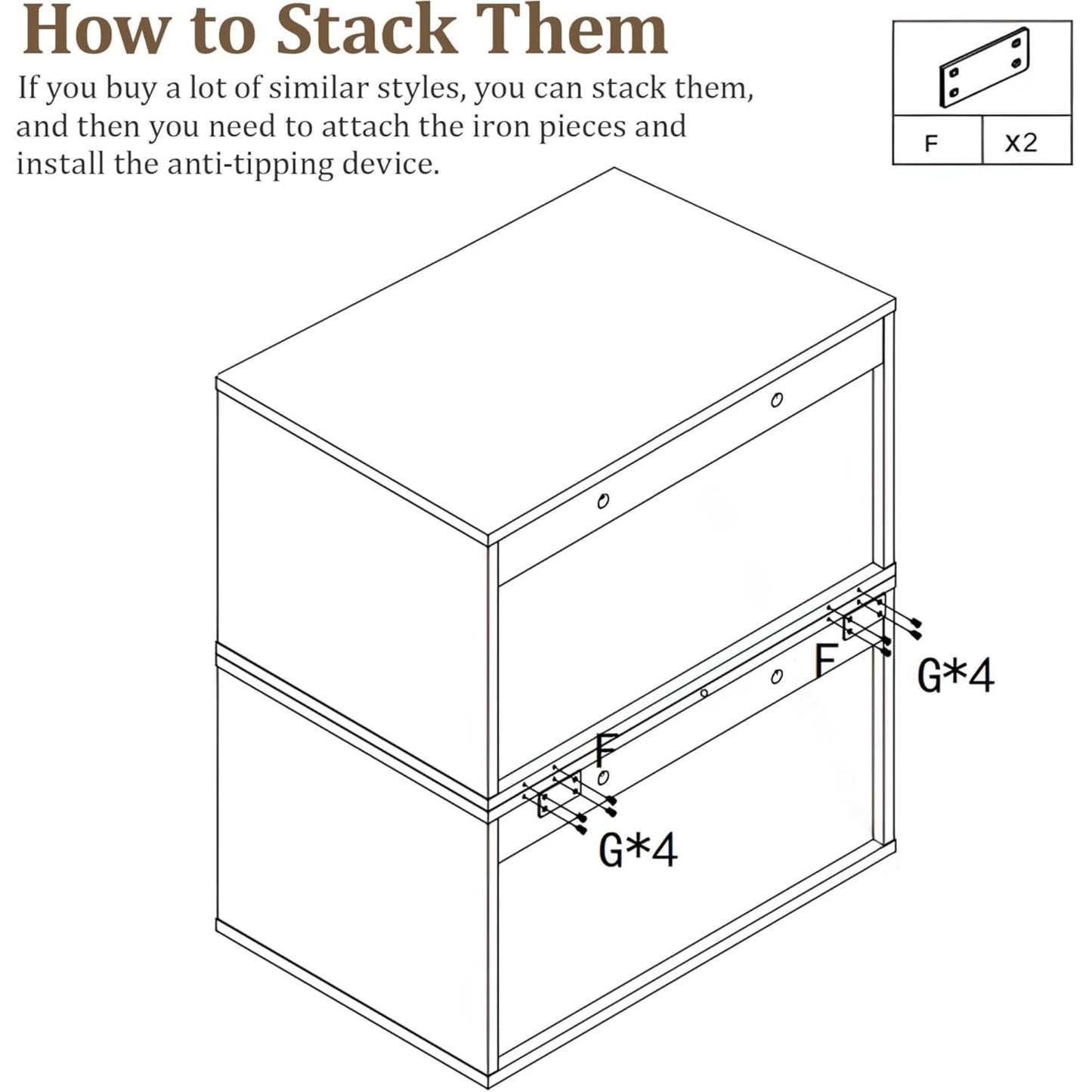 Superjoe Cube Storage Organizer, 2 Tiers Stackable Bookcase with Adjustable Shelf, White Single Cube Shelf, Modular Storage System, Wooden Display Shelf for Living Room, Bedroom, Apartment, Dorm