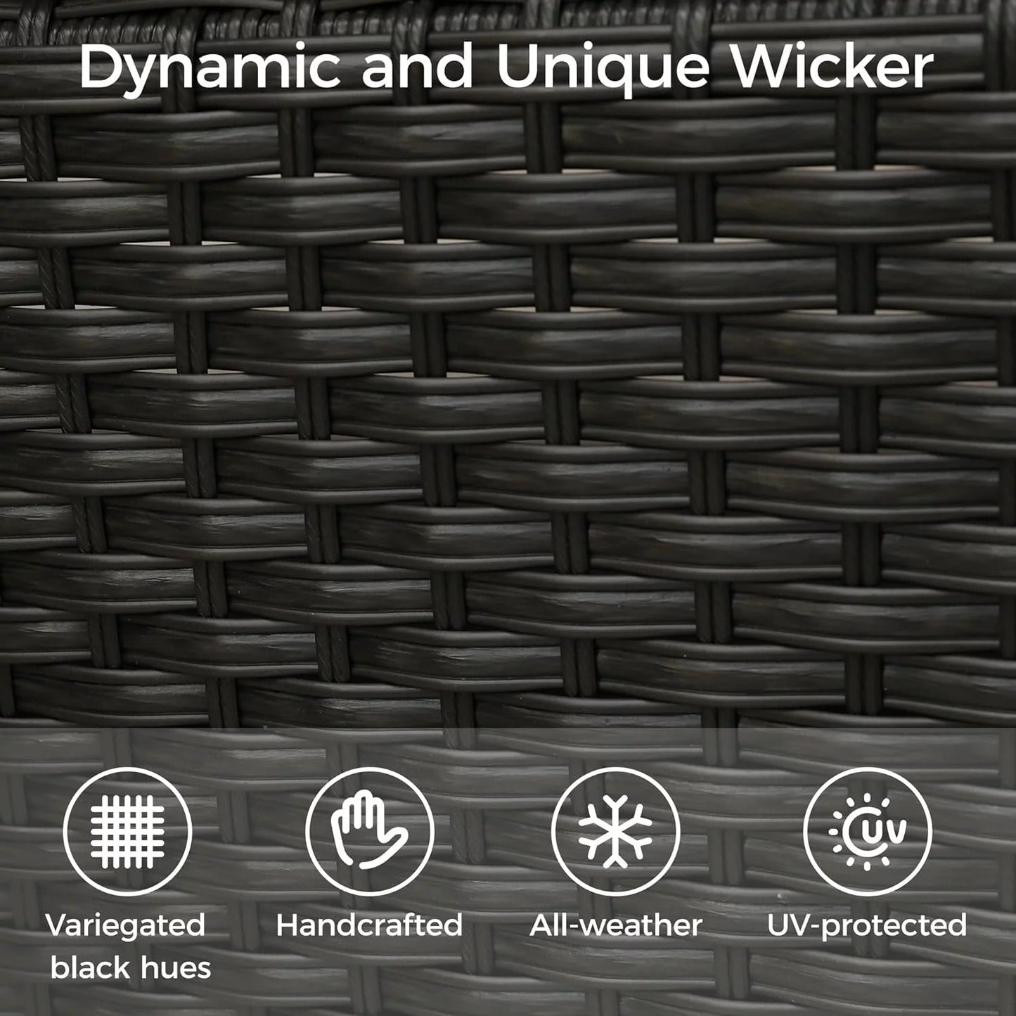 sunvivicollection 8 Pieces Patio Furniture Sets, All-Weather Outdoor Sectional Wicker Conversation Set Outside Rattan Couch Sofa with Coffee Table and Grey Cushion