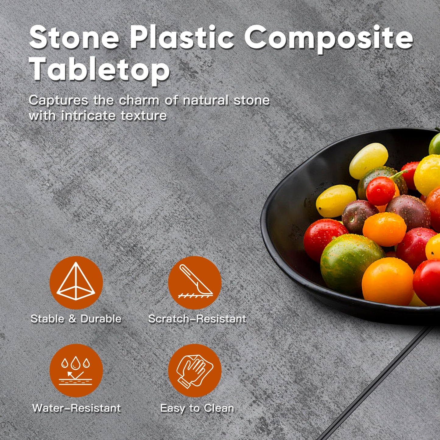 sunvivicollection Patio Dining Expandable Table, 59"- 75" Aluminum Outdoor Dining Table, Rectangular Patio Table with Adjustable Feet, Metal Outdoor Table for 4-8 Person, Backyard Garden Porch Deck, Grey