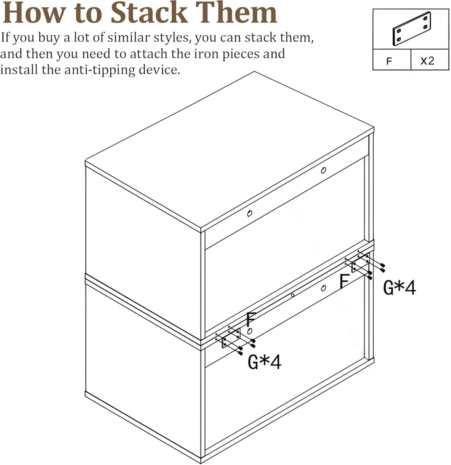 Superjoe Cube Storage Organizer, 2-Drawer Stackable Bookshelf, White Single Cube Shelf, Modular Cubby Storage System, Wooden Display Shelf for Closet, Living Room, Bedroom, Apartment, Dorm