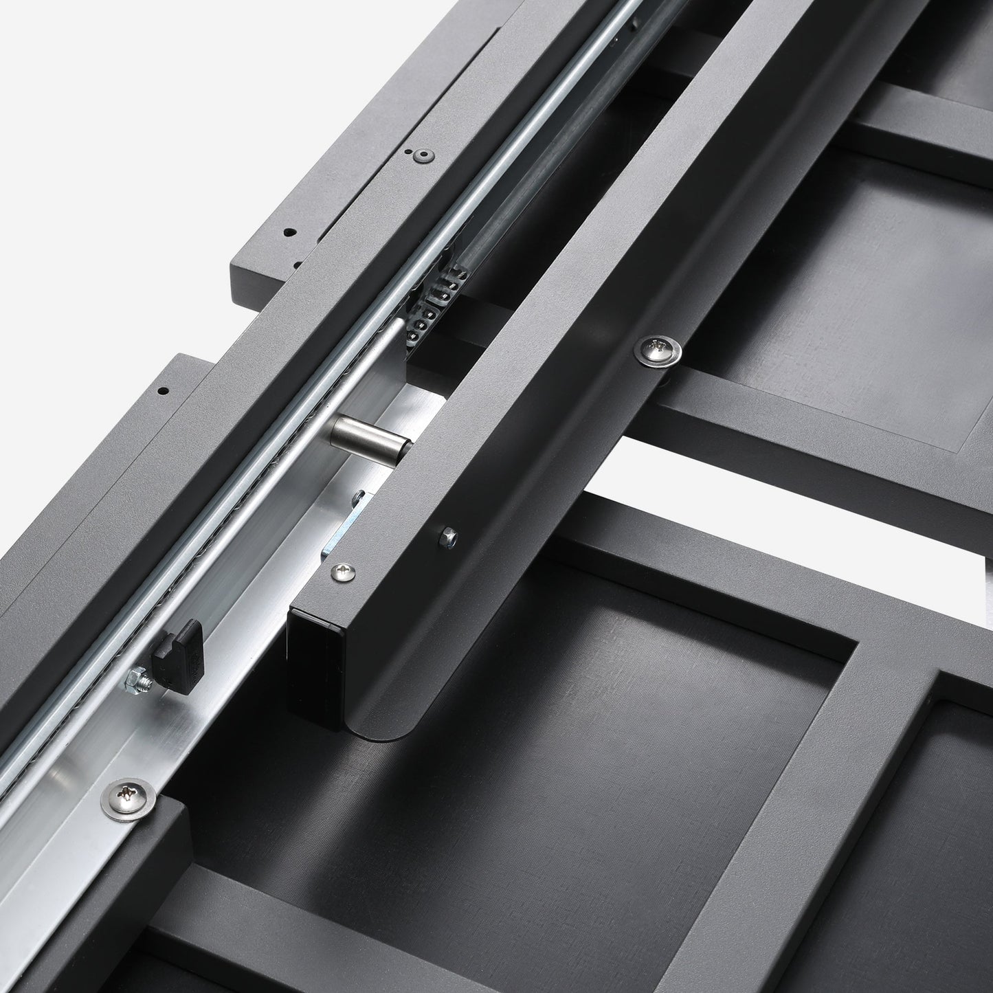 sunvivicollection Patio Dining Expandable Table, 59"- 75" Aluminum Outdoor Dining Table, Rectangular Patio Table with Adjustable Feet, Metal Outdoor Table for 4-8 Person, Backyard Garden Porch Deck, Grey