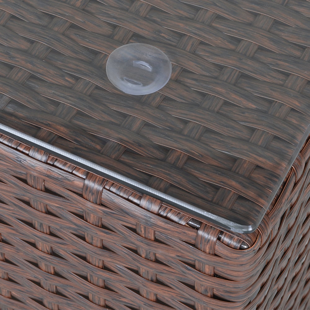 Sunvivi Patio Furniture Set with Cushions, PE Wicker Outdoor Conversation Sofa Patio Sectional Coffee Table for Garden, Beach, Balcony and Poolside, Aluminum Frame