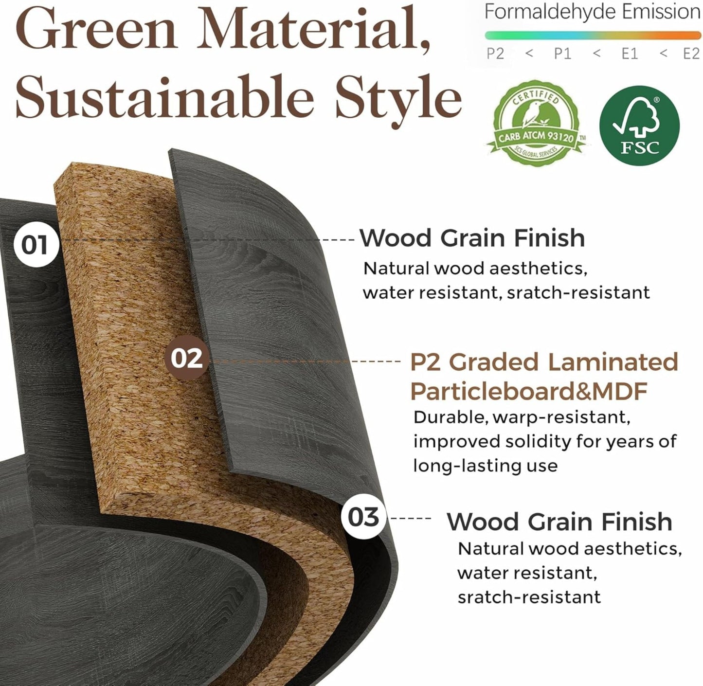 Superjoe LED Nightstand Set of 1 with Charging Station, Bedside Table with Storage Cabinet and Shelf, Rustic End Table, Farmhouse Wooden Side Table, for Bedroom, Living Room, Grey