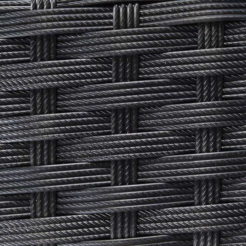 Royalcraft Outdoor Wicker Dining Table, Rectangle Rattan Patio Furniture Dining Table with Aluminum Top, Brown