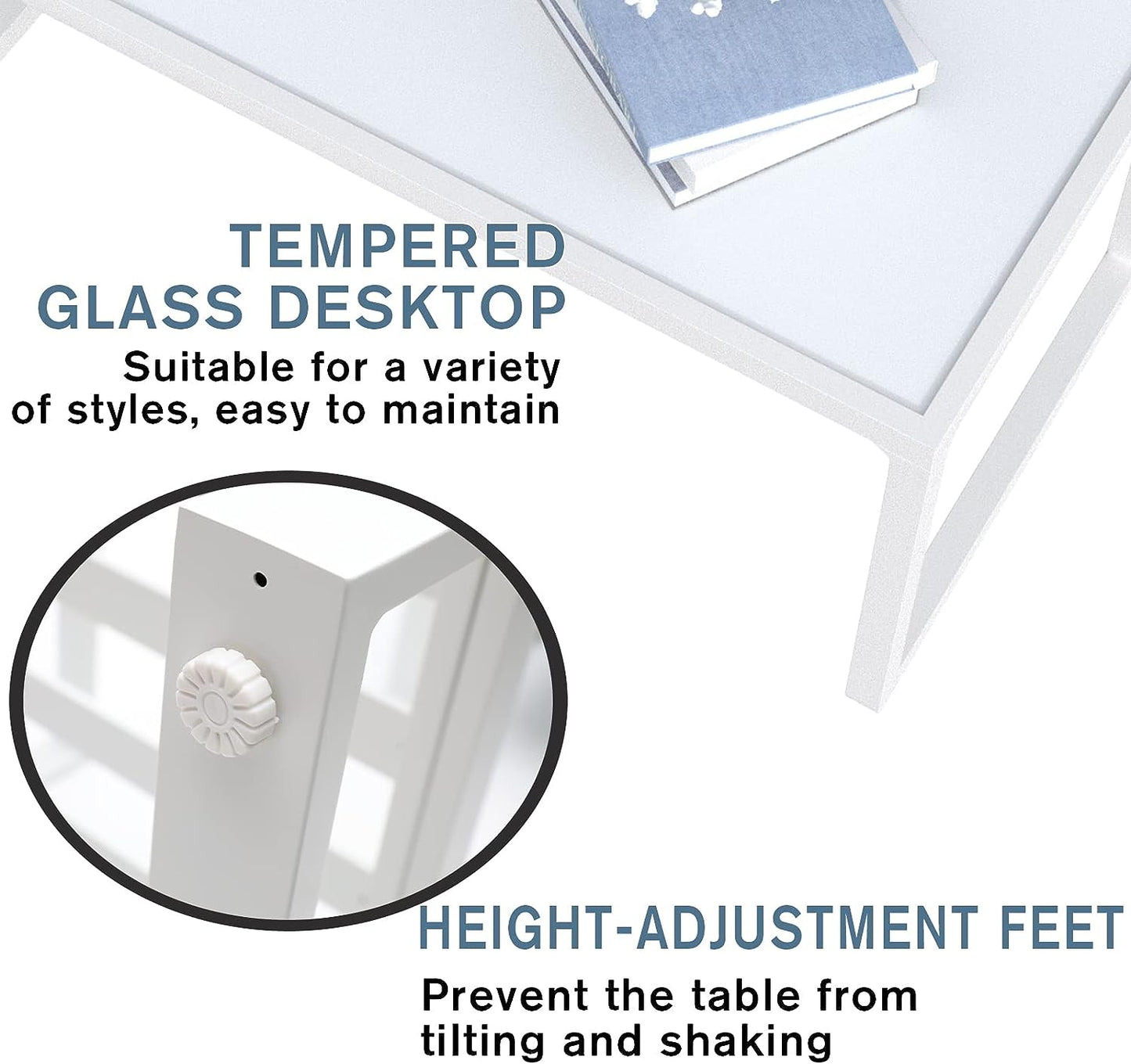 SunviviCollection Aluminum Patio Furniture Set, 7 Pieces Modern Patio Conversation Sets with Coffee Table and Ottomans, Outdoor Sectional Sofa with Cushions for Balcony, Backyard, Porch, Lawn, White