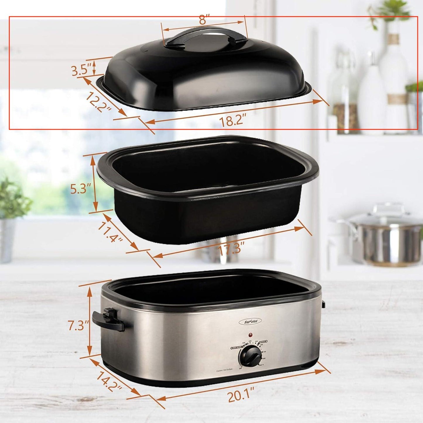 Sunvivi Electric Roaster Lid