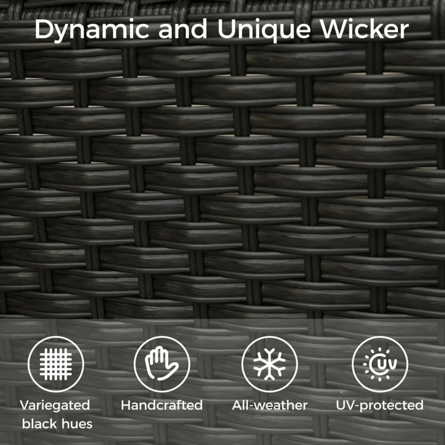 4 Pieces Patio Furniture Set, All Weather PE Wicker Rattan Outdoor Furniture with Coffee Table, Outdoor Sectional Sofa for Lawn Backyard Poolside Porch Garden, Blue