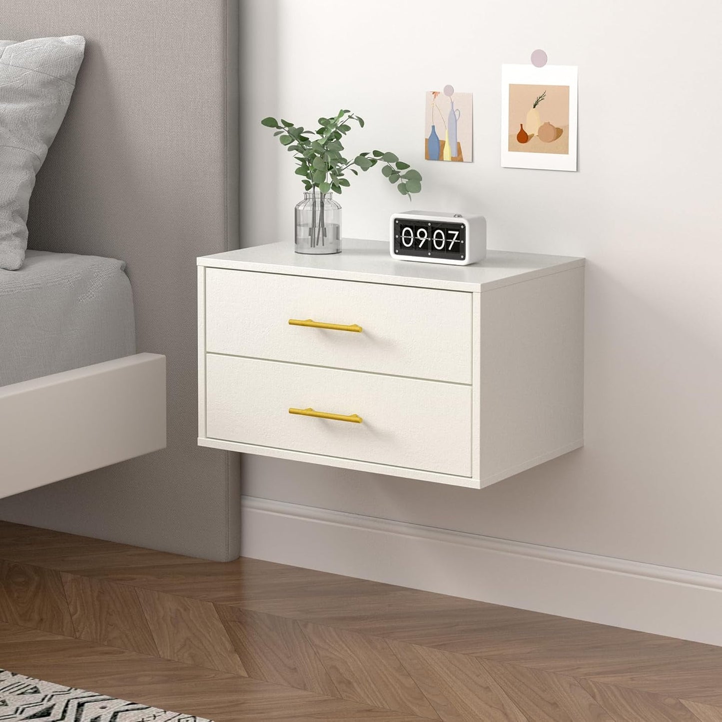 Superjoe Cube Storage Organizer, 2-Drawer Stackable Bookshelf, White Single Cube Shelf, Modular Cubby Storage System, Wooden Display Shelf for Closet, Living Room, Bedroom, Apartment, Dorm