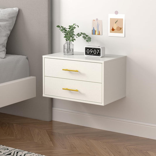 Superjoe Cube Storage Organizer, 2-Drawer Stackable Bookshelf, White Single Cube Shelf, Modular Cubby Storage System, Wooden Display Shelf for Closet, Living Room, Bedroom, Apartment, Dorm