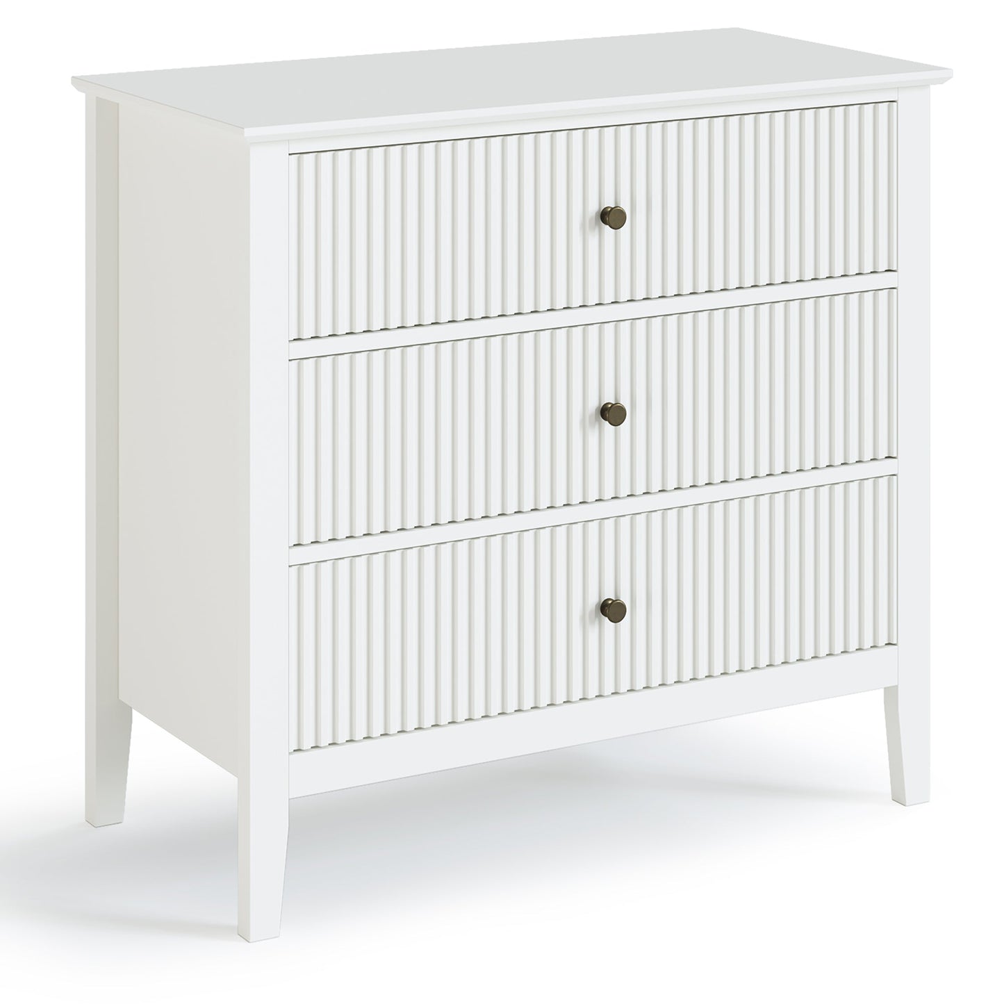Royalcraft Large Dresser for Bedroom, Modern 3 Drawer Dresser with Silent Slide Drawers, White Chest of Drawers, Wooden Storage Closet Organizer, Small Dresser for Living Room, Nursery, Hallway