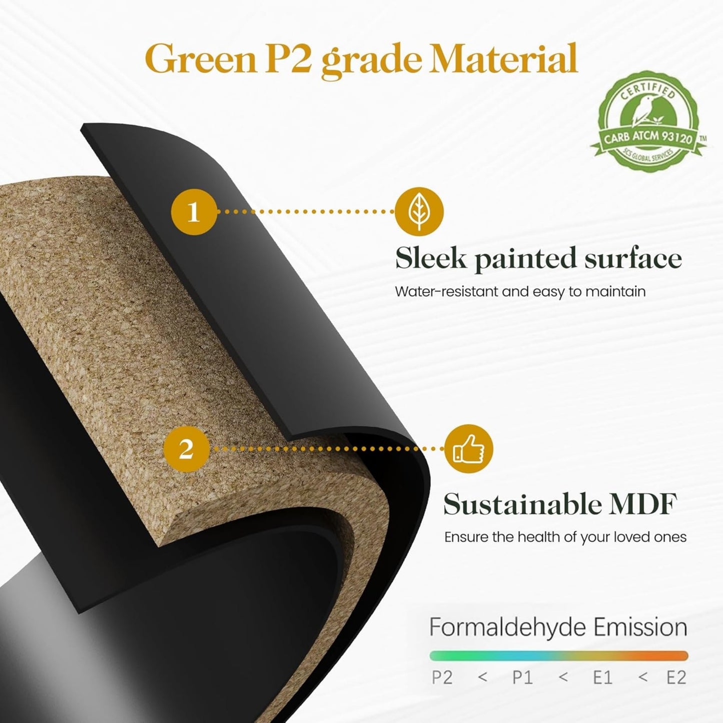 Superjoe Tall Nightstand Set of 1, Side Table with 2 Drawers and Open Shelf Top, Bedside Table with Solid Feet, Modern Night Stand End Table for Bedroom, Living Room, Home Office, Black