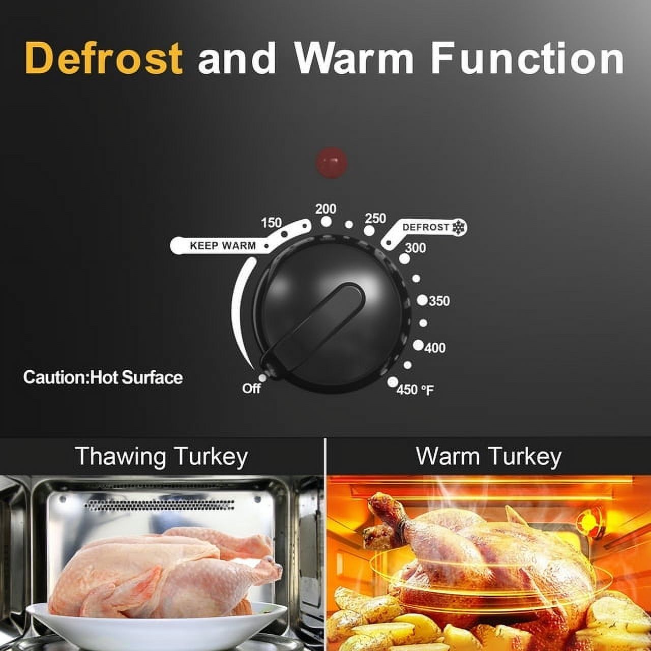 CozyHome 20 QT Electric Roaster Oven, Stainless Steel Roaster Pan for Turkey, Black