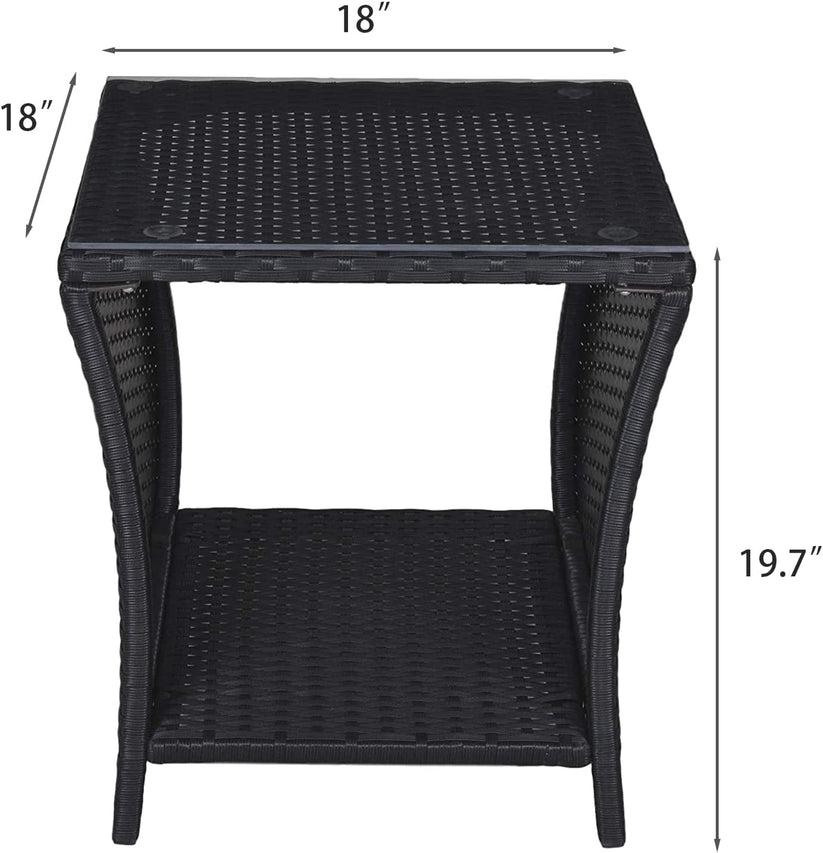 Royalcraft Outdoor Wicker Dining Table, Rectangle Rattan Patio Furniture Dining Table with Aluminum Top, Brown