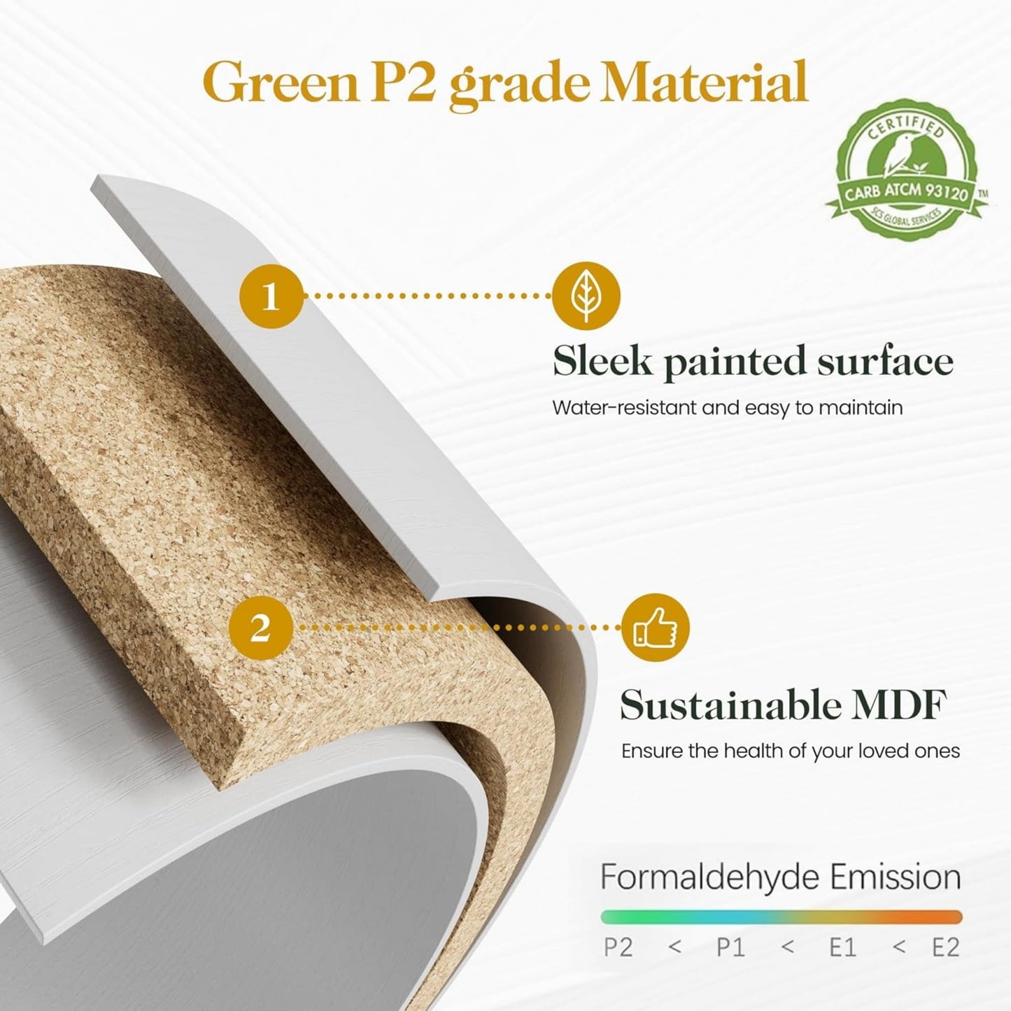 Superjoe Tall Nightstand Set of 2, Side Table with 2 Drawers and Open Shelf Top, Bedside Table with Solid Feet, Modern Night Stand End Table for Bedroom, Living Room, Home Office, White