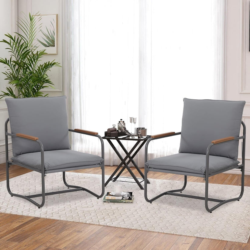 Royalcraft Aluminum Patio Furniture, Outdoor Metal Patio Furniture Conversation Set with Coffee Table, Outside Patio Sofa Sets with Cushion for Balcony Backyard Garden, Beige