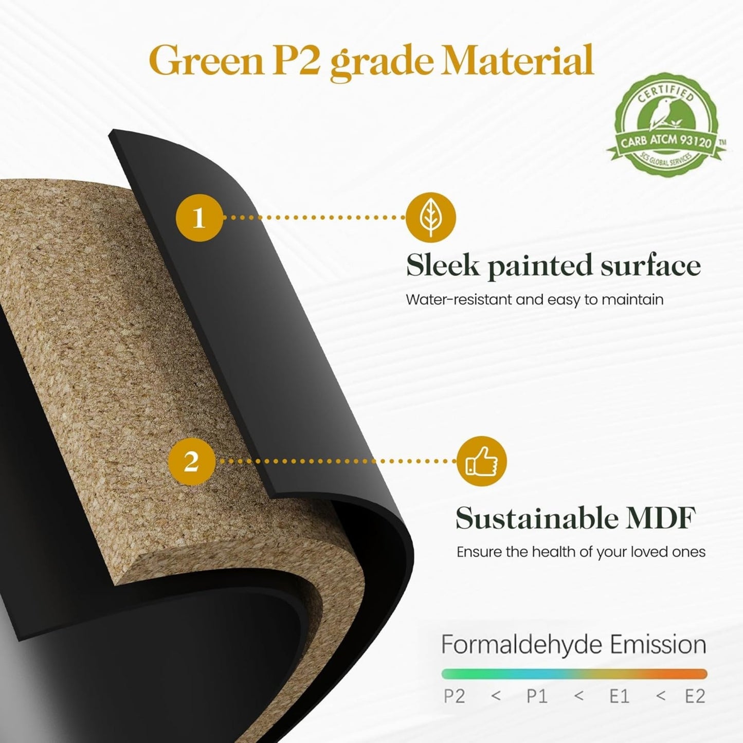 Superjoe Tall Nightstand Set of 2, Side Table with 2 Drawers and Open Shelf Below, Bedside Table with Solid Feet, Modern Night Stand End Table for Bedroom, Living Room, Home Office, Black