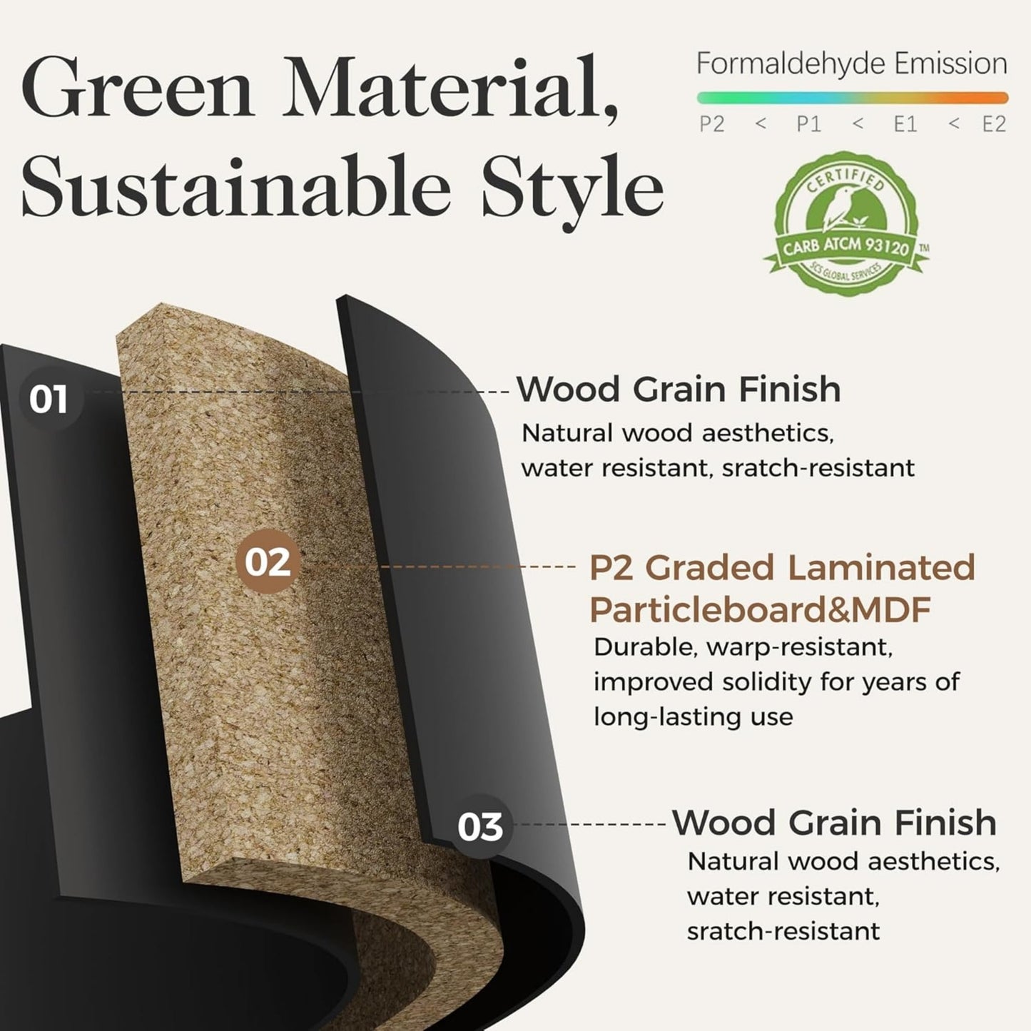 Superjoe Black 3 Drawer Dresser, Painted 30 Inch Tall Wood Nightstand with Storage, Wide Modern Chest of Drawers with Ball Bearing Slide for Bedroom Hallway Living Room Entryway Office