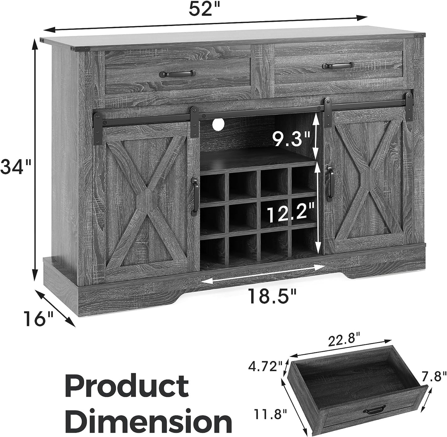 Royalcraft Farmhouse Coffee Bar Cabinet